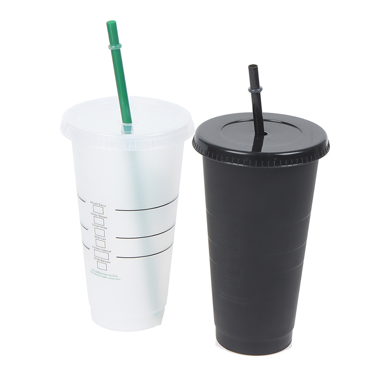 Matte Plastic Tumbler with Straw