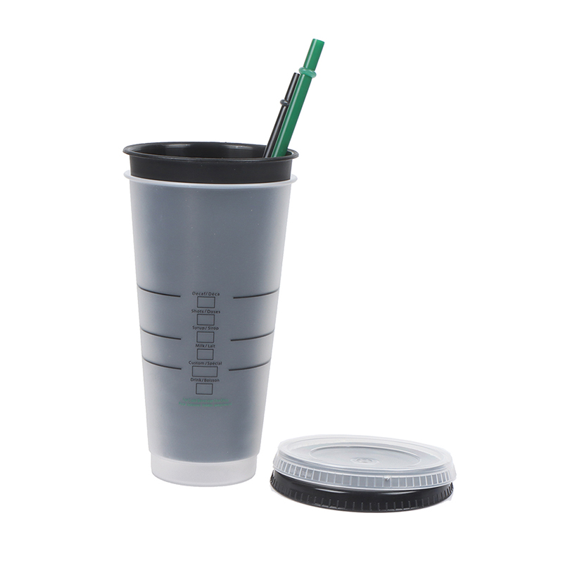 Matte Plastic Tumbler with Straw