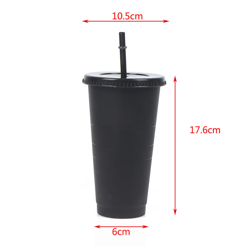 Matte Plastic Tumbler with Straw