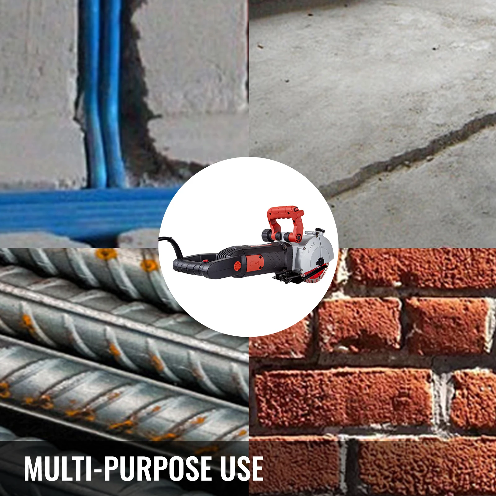 Max 4800W Wall Chaser Concrete Cutter Electric Laser Aiming Groove Slotting Machine 125mm Circular Saw Cutting Tool