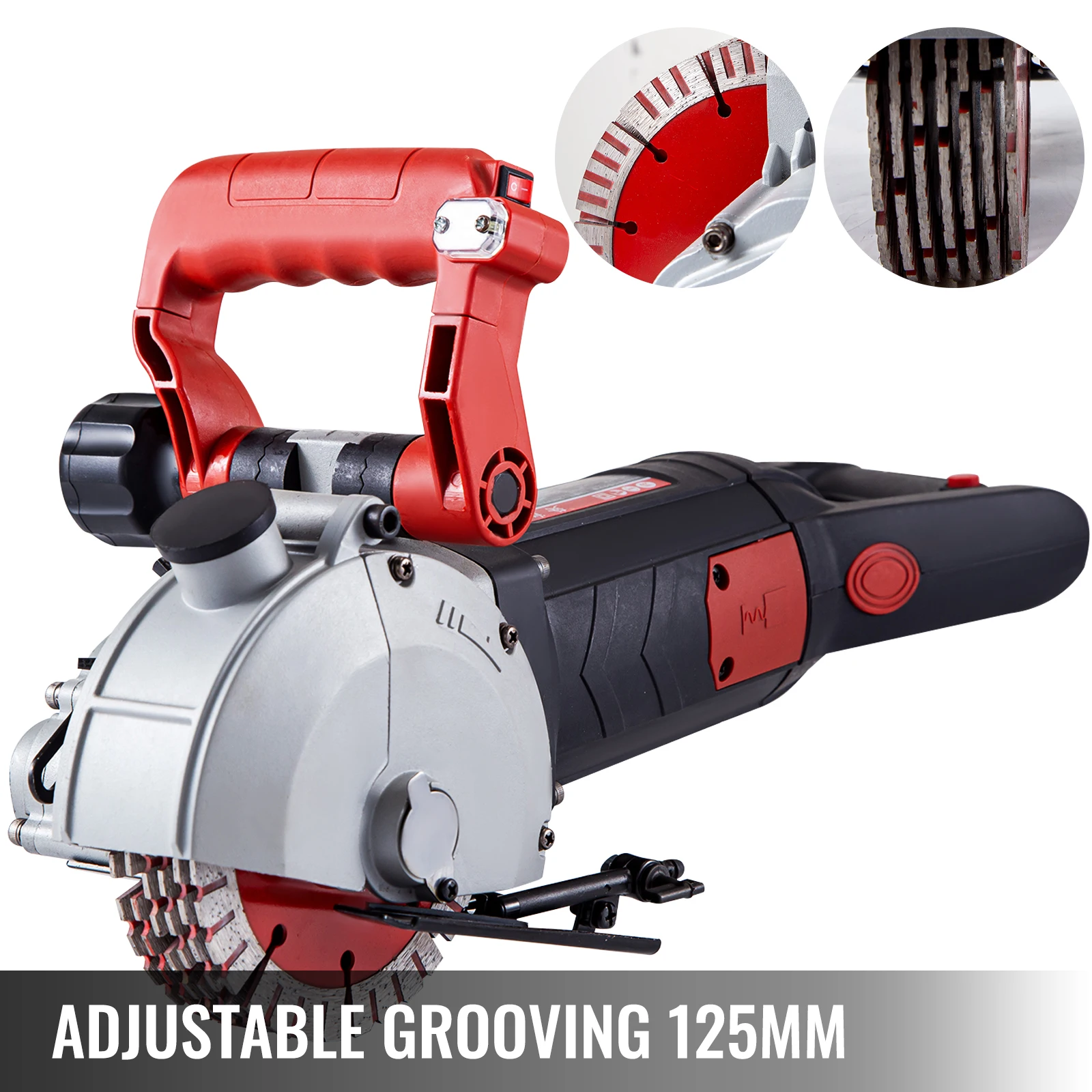 Max 4800W Wall Chaser Concrete Cutter Electric Laser Aiming Groove Slotting Machine 125mm Circular Saw Cutting Tool