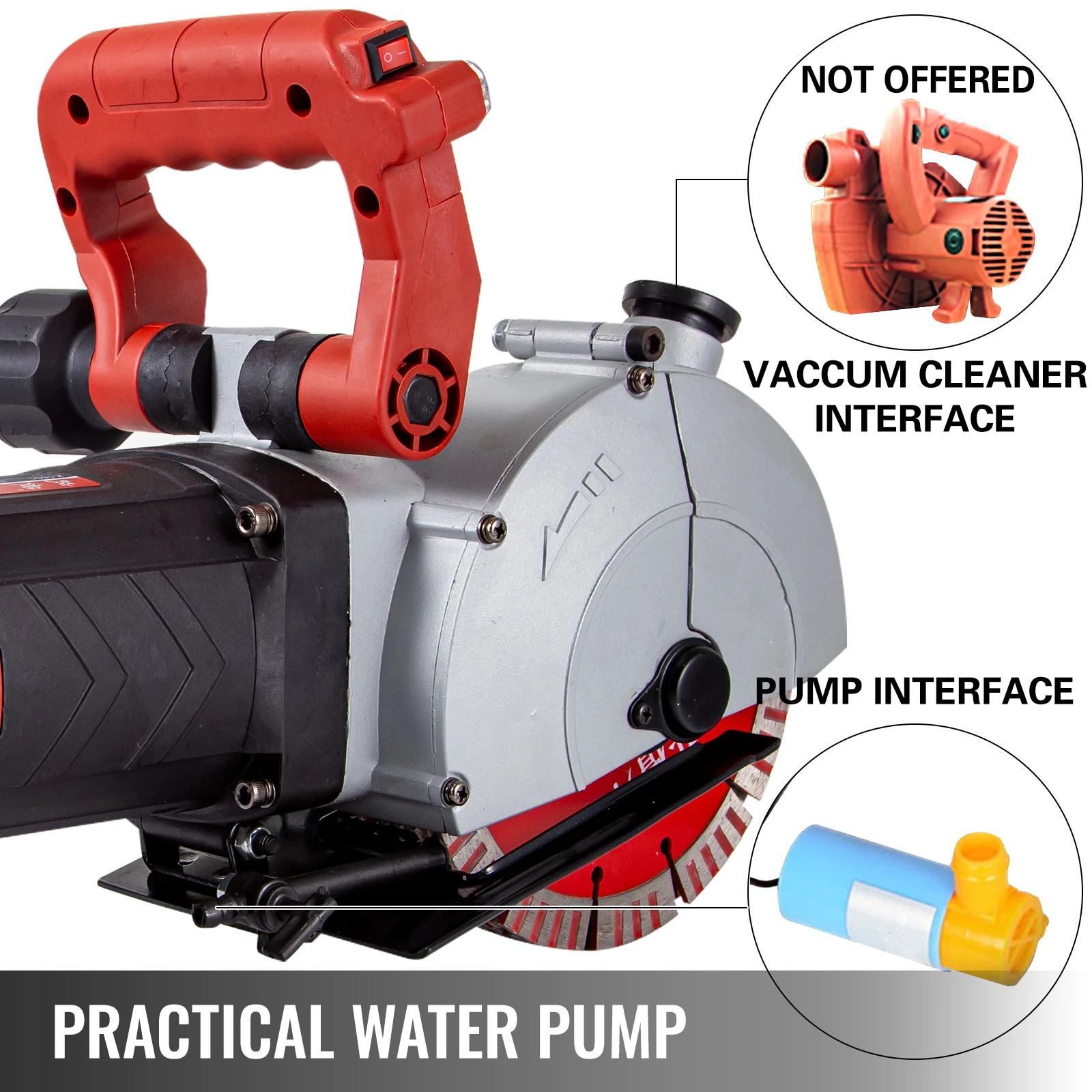 Max 4800W Wall Chaser Concrete Cutter Electric Laser Aiming Groove Slotting Machine 125mm Circular Saw Cutting Tool