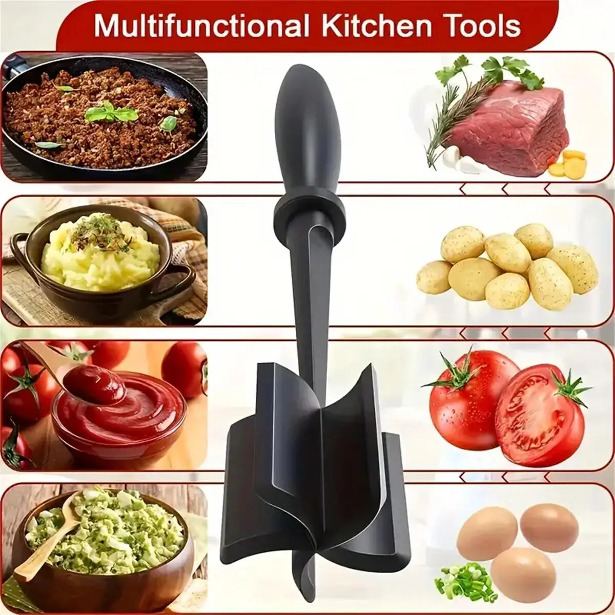 Meat Chopper, Meat Shredder, Heat Resistant Suitable For Hamburger Meat Ground Beef Smasher