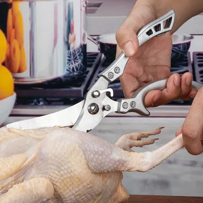 Meat Cutting Scissors with Scale Scraper
