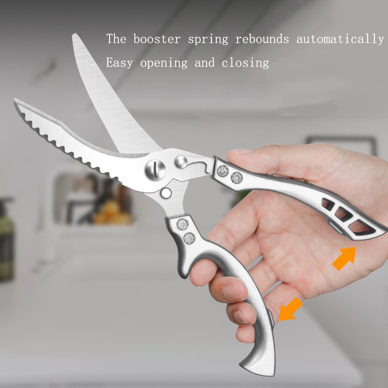 Meat Cutting Scissors with Scale Scraper