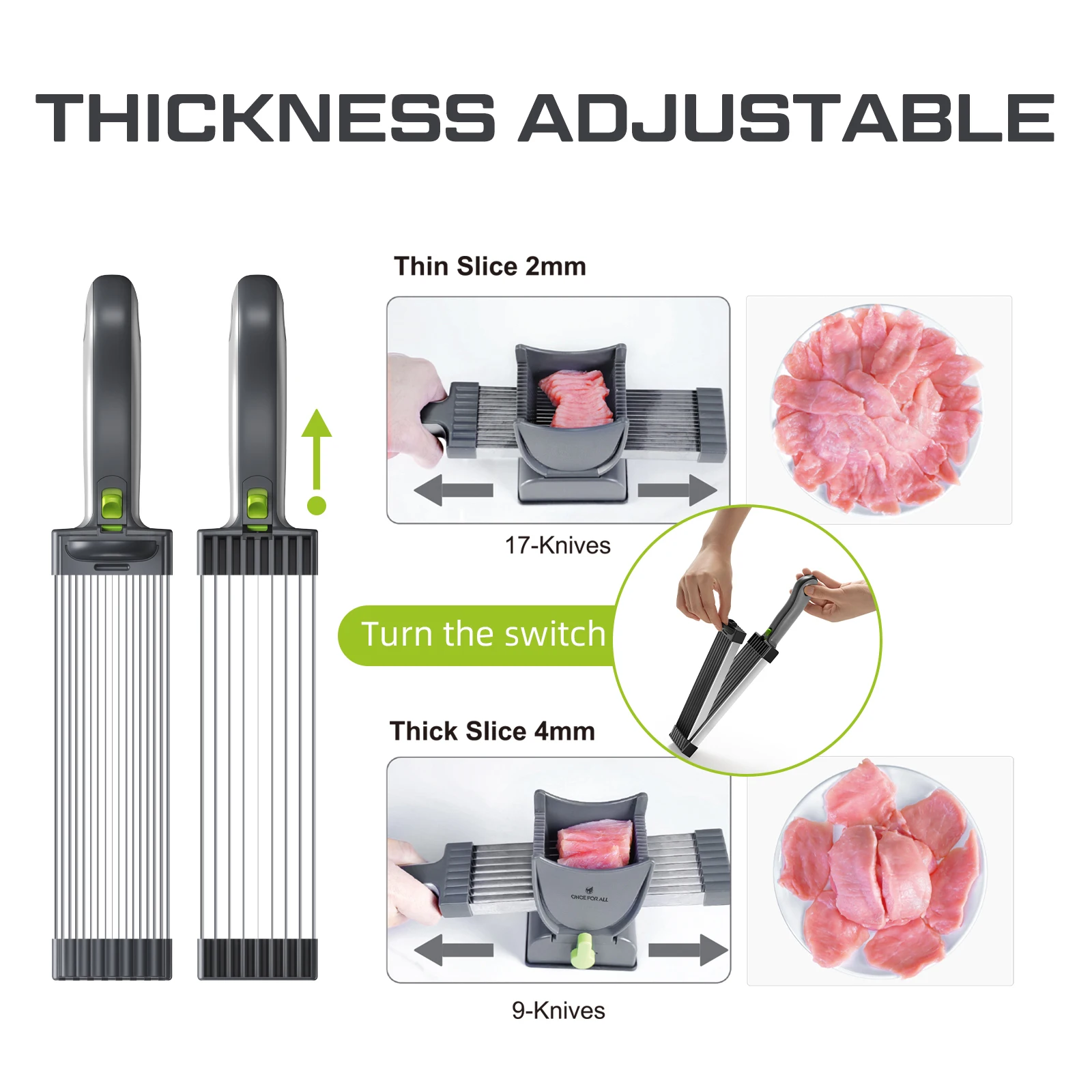 Meat Slicer and Knife Set for Meat Slicing , Manual Fresh Meat Cutter, Slicer for Beef, Pork, Chicken Breast Meat Slicer and Knife Set for Meat Slicing , Manual Fresh Meat Cutter, Slicer for Beef, Pork, Chicken Breast