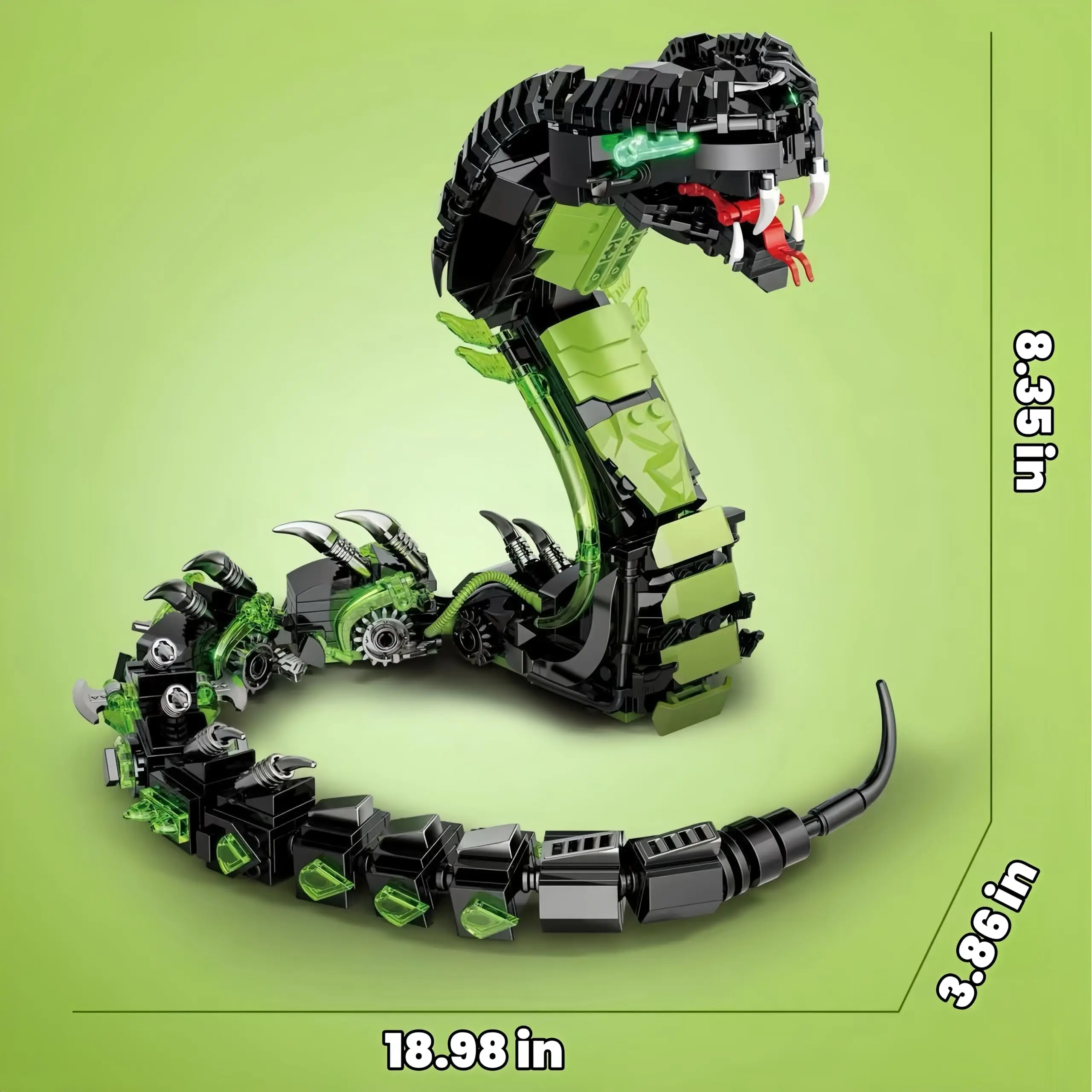 Mechanical Snake Building Blocks Sets 689Pcs STEM Technological Cobra Animals Model Bricks Toys for Kids Childrens Toys Mechanical Snake Building Blocks Sets 689Pcs STEM Technological Cobra Animals Model Bricks Toys for Kids Childrens Toys
