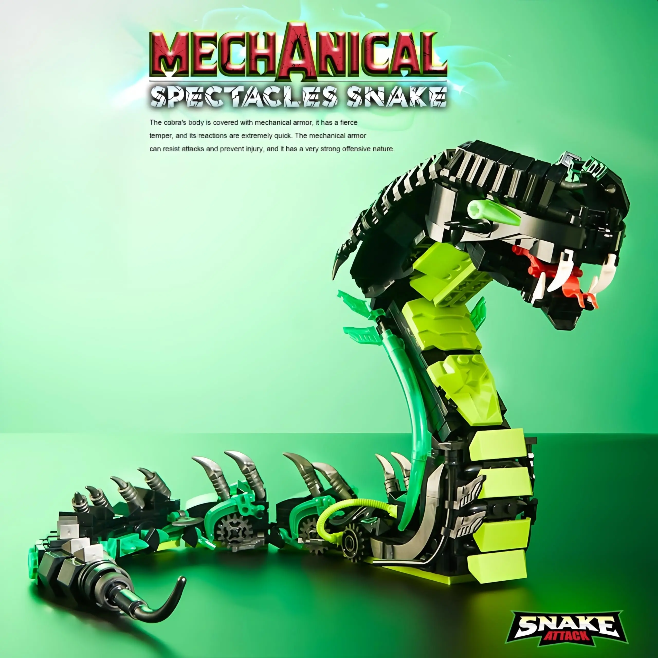 Mechanical Snake Building Blocks Sets 689Pcs STEM Technological Cobra Animals Model Bricks Toys for Kids Childrens Toys Mechanical Snake Building Blocks Sets 689Pcs STEM Technological Cobra Animals Model Bricks Toys for Kids Childrens Toys