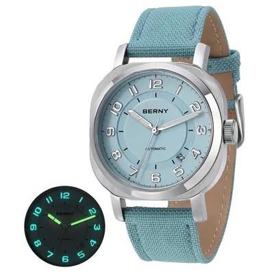 Mechanical Watch for Women Self-wind Pillow Cushion Sapphire Super Luminous Wristwatch Canvas Calendar Watch for Ladies Mechanical Watch for Women Self-wind Pillow Cushion Sapphire Super Luminous Wristwatch Canvas Calendar Watch for Ladies