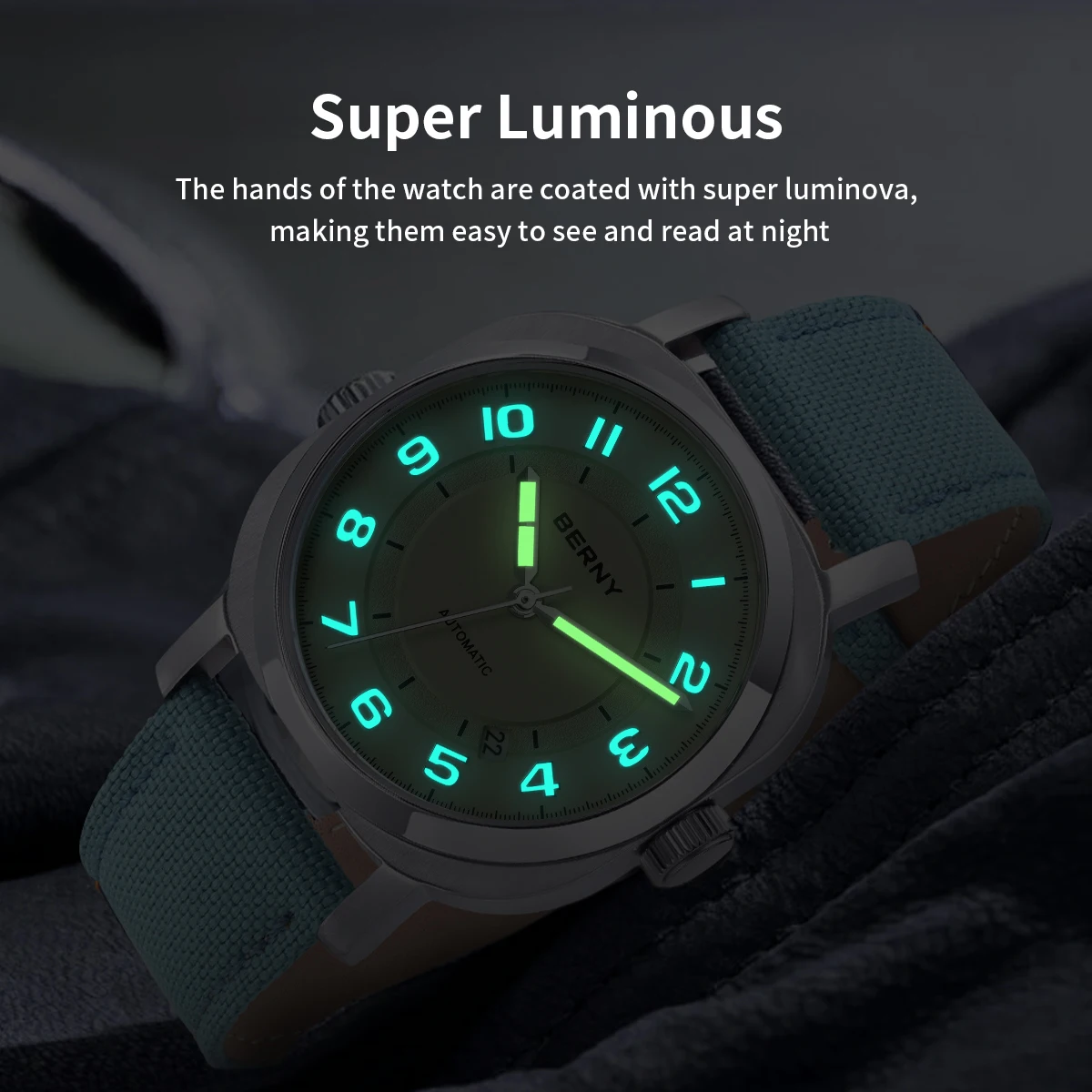 Mechanical Watch for Women Self-wind Pillow Cushion Sapphire Super Luminous Wristwatch Canvas Calendar Watch for Ladies Mechanical Watch for Women Self-wind Pillow Cushion Sapphire Super Luminous Wristwatch Canvas Calendar Watch for Ladies