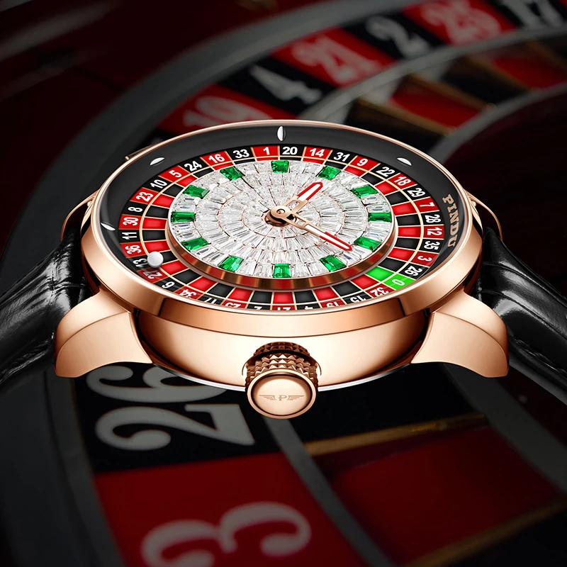 Mechanical Watches Men Push Button Turn Russian Roulette Game Sapphire Mirror Diamond Dial Men's Watch Mechanical Watches Men Push Button Turn Russian Roulette Game Sapphire Mirror Diamond Dial Men's Watch