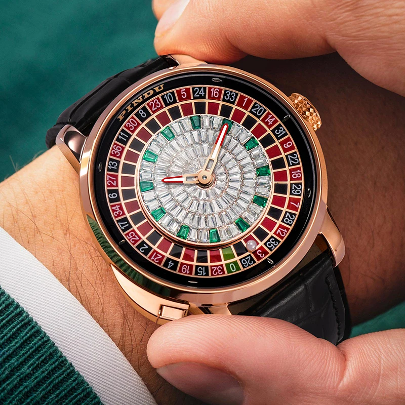 Mechanical Watches Men Push Button Turn Russian Roulette Game Sapphire Mirror Diamond Dial Men's Watch Mechanical Watches Men Push Button Turn Russian Roulette Game Sapphire Mirror Diamond Dial Men's Watch