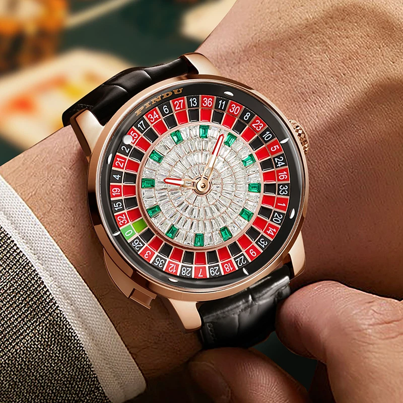 Mechanical Watches Men Push Button Turn Russian Roulette Game Sapphire Mirror Diamond Dial Men's Watch Mechanical Watches Men Push Button Turn Russian Roulette Game Sapphire Mirror Diamond Dial Men's Watch