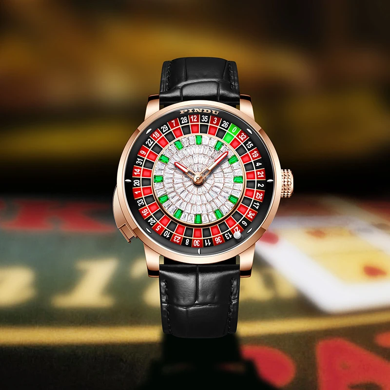 Mechanical Watches Men Push Button Turn Russian Roulette Game Sapphire Mirror Diamond Dial Men's Watch Mechanical Watches Men Push Button Turn Russian Roulette Game Sapphire Mirror Diamond Dial Men's Watch