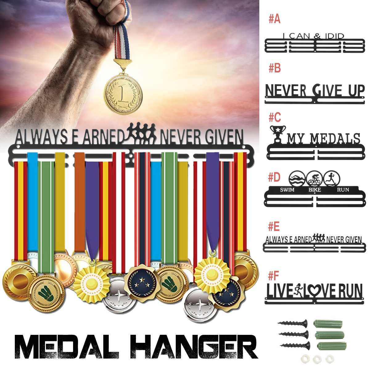 Medal Display Rack Wall-Mounted Hanger Medal Display Rack Wall-Mounted Hanger