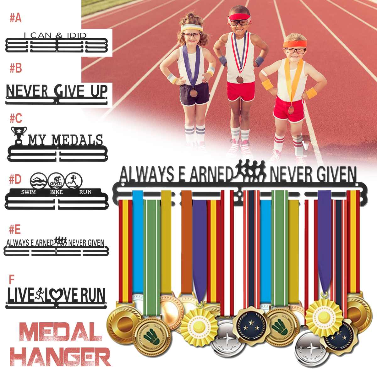 Medal Display Rack Wall-Mounted Hanger Medal Display Rack Wall-Mounted Hanger