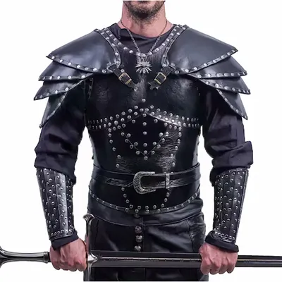 Medieval Viking Knight Shoulder Chest Armor Set Steampunk Breastplate Cuirass Gothic LARP Pauldrons Geralt Witch