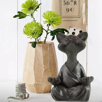 Meditating Cat Buddha Figure Meditating Cat Buddha Figure
