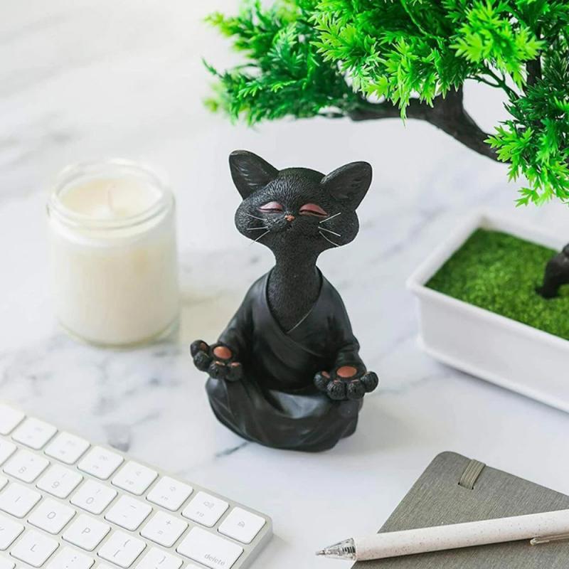 Meditating Cat Buddha Figure Meditating Cat Buddha Figure