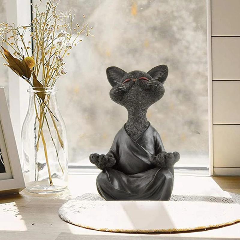 Meditating Cat Buddha Figure Meditating Cat Buddha Figure