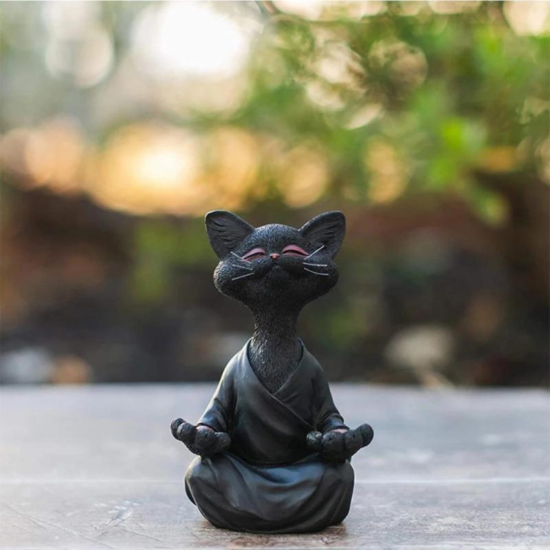 Meditating Cat Buddha Figure Meditating Cat Buddha Figure