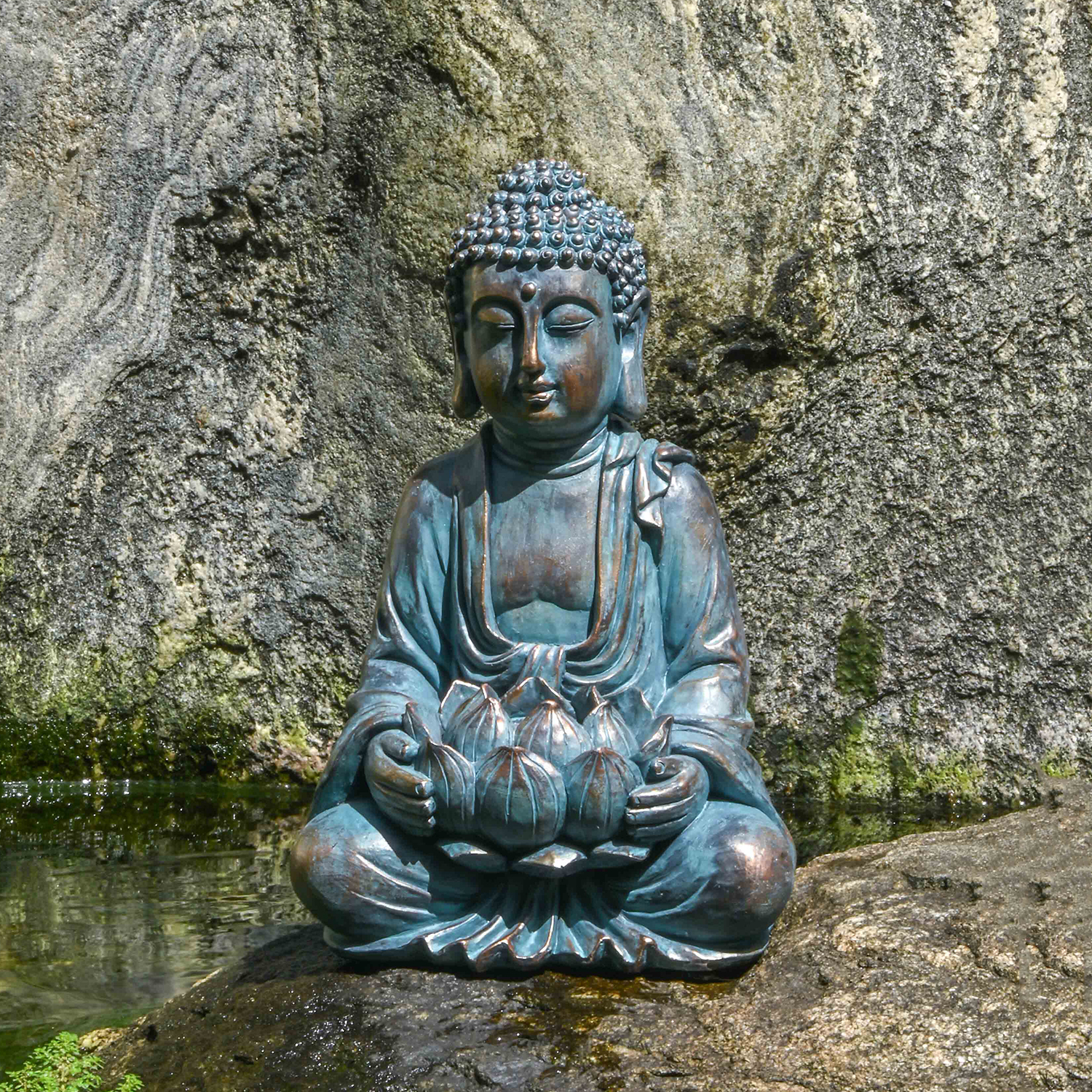 Meditating Garden Buddha Statue with Solar Light Meditating Garden Buddha Statue with Solar Light