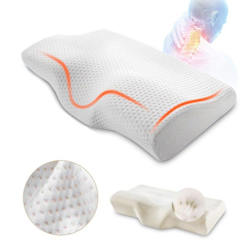Memory Foam Bed Orthopedic Pillow Neck Protection Slow Rebound Memory Pillow Butterfly Shaped Health Cervical Neck