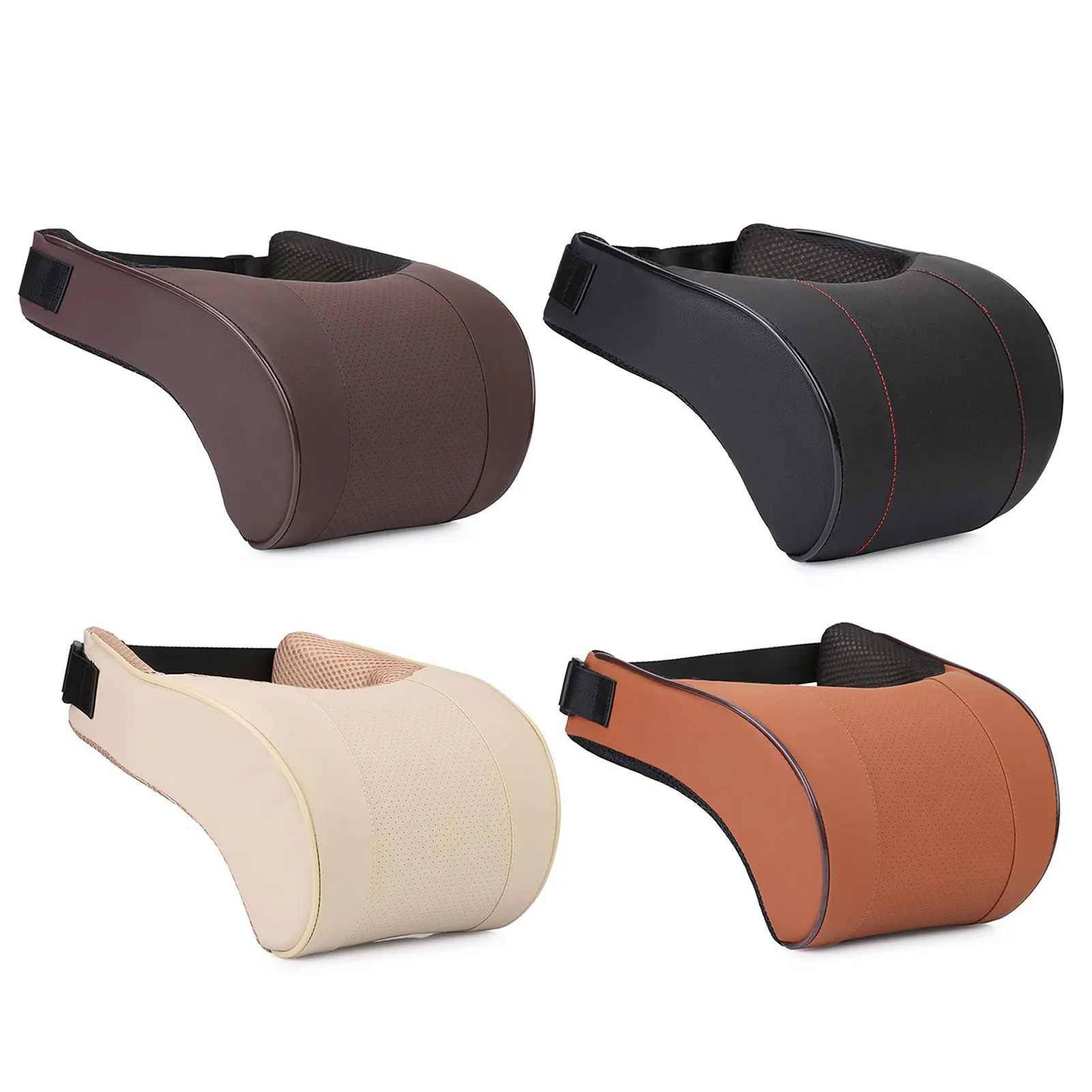 Memory Foam Car Neck Pillow PU Leather Car Headrest Pillows Car Neck Rest Seat Headrest Cushion Pad For Auto Interior