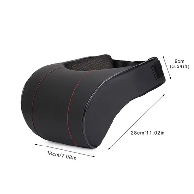 Memory Foam Car Neck Pillow PU Leather Car Headrest Pillows Car Neck Rest Seat Headrest Cushion Pad For Auto Interior