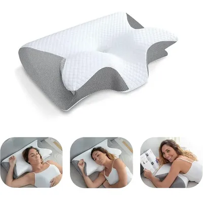 Memory Foam Cervical Pillow, 2 in 1 Ergonomic Contour Orthopedic Pillow for Neck Pain, Contoured Support Pillows,Neck Memory Foam Cervical Pillow, 2 in 1 Ergonomic Contour Orthopedic Pillow for Neck Pain, Contoured Support Pillows,Neck