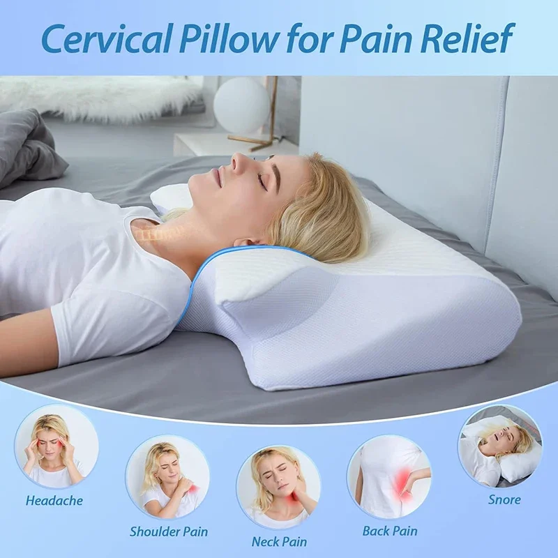 Memory Foam Cervical Pillow, 2 in 1 Ergonomic Contour Orthopedic Pillow for Neck Pain, Contoured Support Pillows,Neck Memory Foam Cervical Pillow, 2 in 1 Ergonomic Contour Orthopedic Pillow for Neck Pain, Contoured Support Pillows,Neck