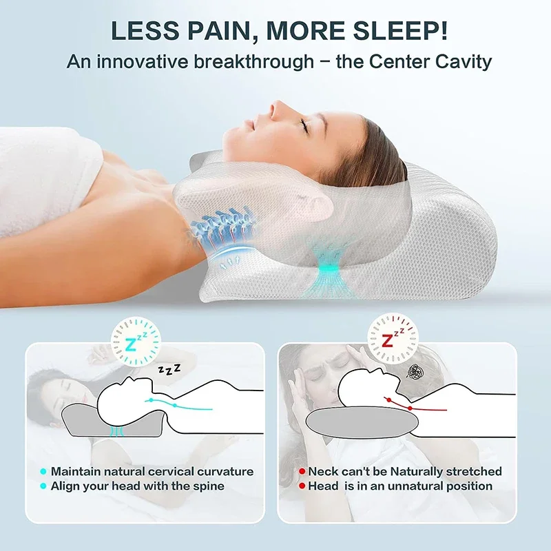 Memory Foam Cervical Pillow, 2 in 1 Ergonomic Contour Orthopedic Pillow for Neck Pain, Contoured Support Pillows,Neck Memory Foam Cervical Pillow, 2 in 1 Ergonomic Contour Orthopedic Pillow for Neck Pain, Contoured Support Pillows,Neck