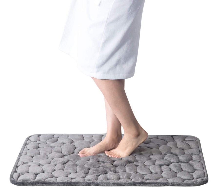 Memory Foam Embossed Velvet Carpet Bathroom Living Room Non-Slip Mat Cobblestone Floor Mat Memory Foam Embossed Velvet Carpet Bathroom Living Room Non-Slip Mat Cobblestone Floor Mat