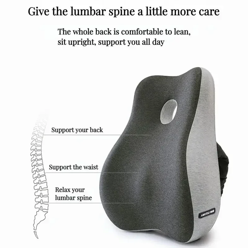 Memory Foam Office Chair Cushion Car Seat Support Waist Pillow Massage Lumbar Orthopedic Pillow Buttock Coccyx Cushion Memory Foam Office Chair Cushion Car Seat Support Waist Pillow Massage Lumbar Orthopedic Pillow Buttock Coccyx Cushion