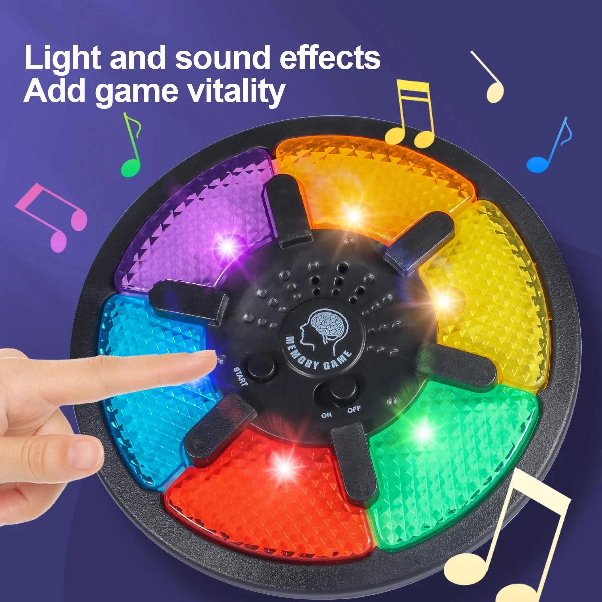 Memory Game Machine Handheld Electronic Memory Game with Light and Sound Puzzle Creative Interactive Game Toy Memory