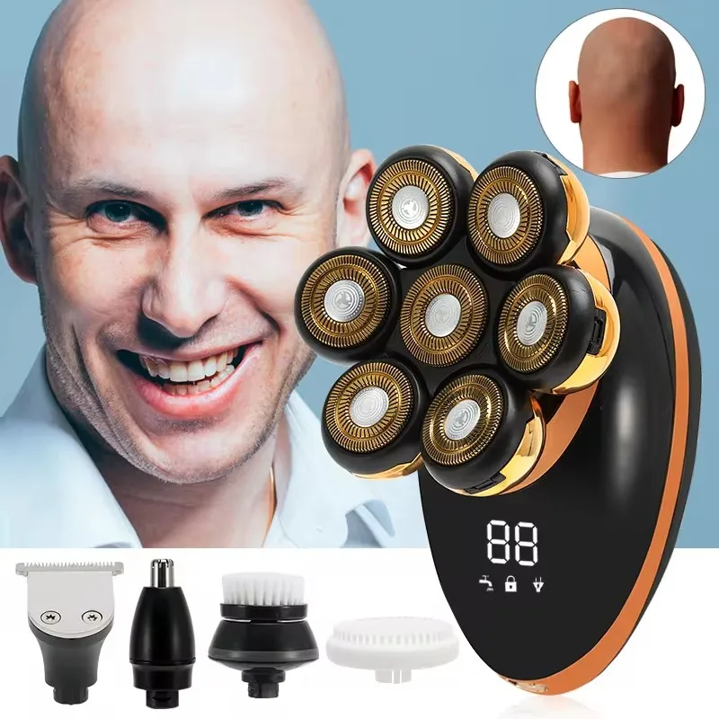Men 7D Floating Men Electric Shaver Wet Dry Beard Hair Trimmer Electric Razor Rechargeable Bald Head Shaving Machine Men 7D Floating Men Electric Shaver Wet Dry Beard Hair Trimmer Electric Razor Rechargeable Bald Head Shaving Machine