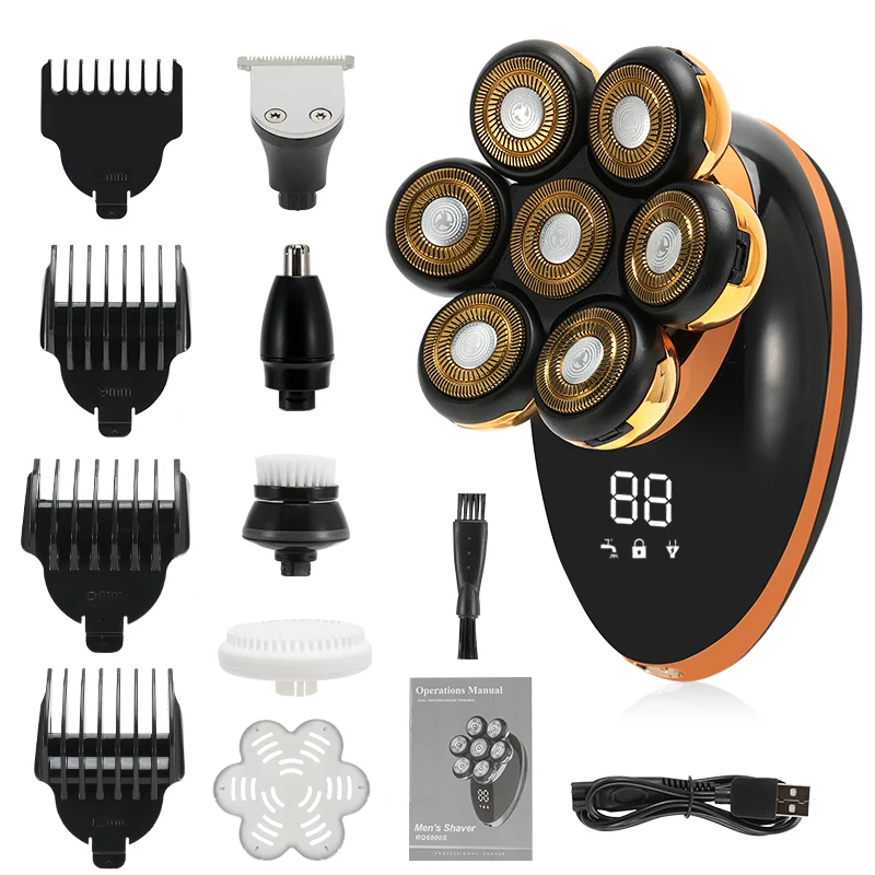 Men 7D Floating Men Electric Shaver Wet Dry Beard Hair Trimmer Electric Razor Rechargeable Bald Head Shaving Machine Men 7D Floating Men Electric Shaver Wet Dry Beard Hair Trimmer Electric Razor Rechargeable Bald Head Shaving Machine