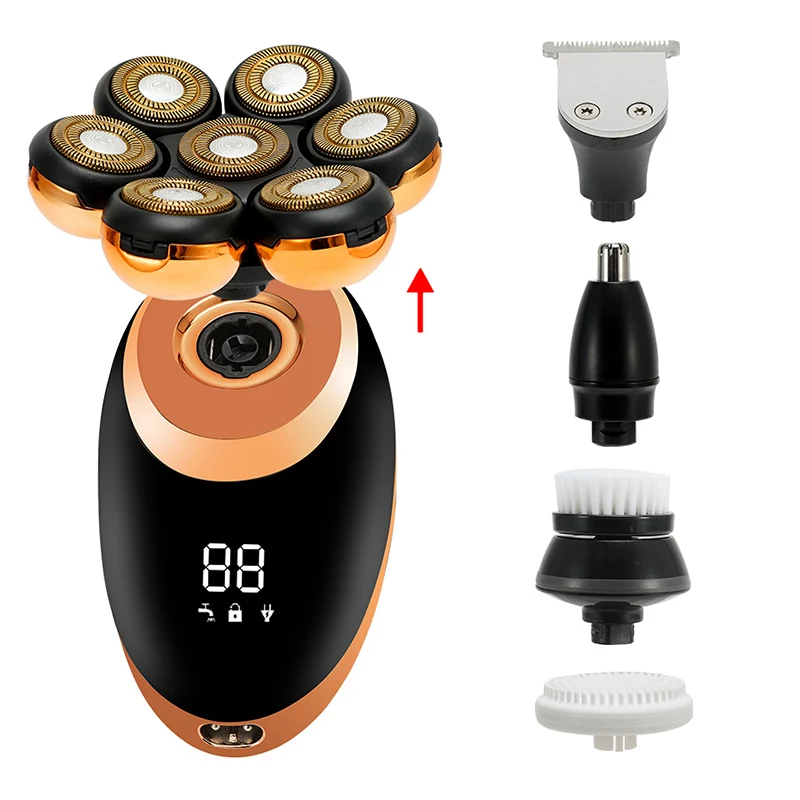 Men 7D Floating Men Electric Shaver Wet Dry Beard Hair Trimmer Electric Razor Rechargeable Bald Head Shaving Machine Men 7D Floating Men Electric Shaver Wet Dry Beard Hair Trimmer Electric Razor Rechargeable Bald Head Shaving Machine
