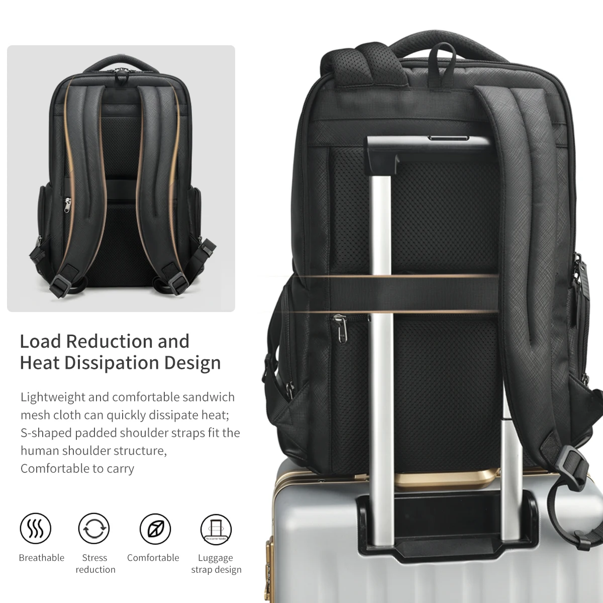 Men Backpack Bag 15.6inch Laptop Backpack Waterproof College Schoolbag Travel Bag Business Bags Connect Series