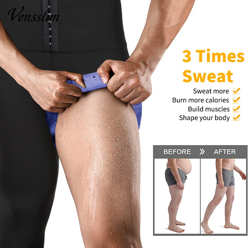 Men Body Shaper Thermo Sauna Pants Sweat Waist Trainer Leggings Slimming Weight Loss Workout Gym Compression Shorts