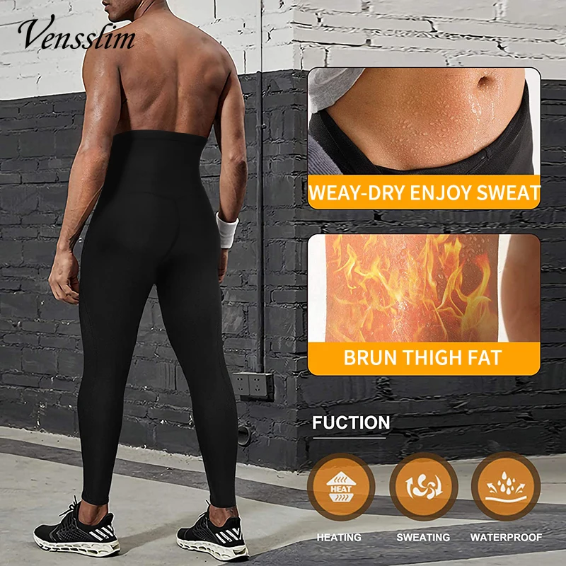 Men Body Shaper Thermo Sauna Pants Sweat Waist Trainer Leggings Slimming Weight Loss Workout Gym Compression Shorts
