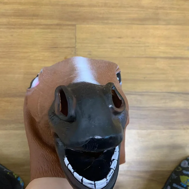 Men Brown Horse Masks Girl Funny Horse Head Mask Latex Animal Mask Novelty Halloween Cosplay Costumes Headgear Mascara Men Brown Horse Masks Girl Funny Horse Head Mask Latex Animal Mask Novelty Halloween Cosplay Costumes Headgear Mascara