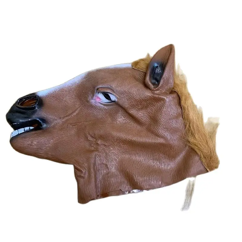 Men Brown Horse Masks Girl Funny Horse Head Mask Latex Animal Mask Novelty Halloween Cosplay Costumes Headgear Mascara Men Brown Horse Masks Girl Funny Horse Head Mask Latex Animal Mask Novelty Halloween Cosplay Costumes Headgear Mascara