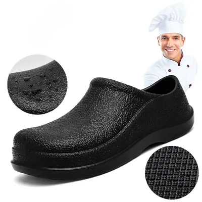 Men Chef Shoes Man Summer Beach Slippers Water-proof Oil-proof Kitchen Shoes Non-slip Garden Clogs Hotel Work Shoe EVA