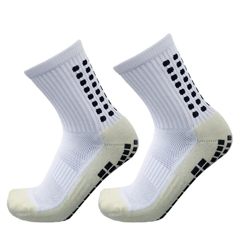 Men Grip Soccer Socks and Knee Pads Calf Sleeves Adult Youth Non Slip Leg Shin Guards for Basketball Football Sports