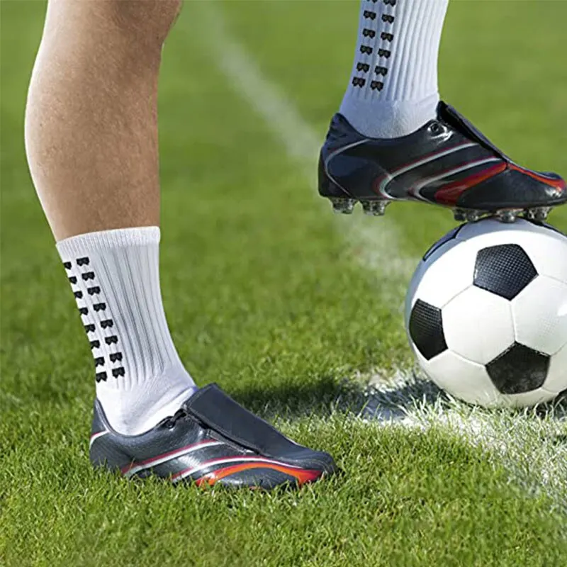 Men Grip Soccer Socks and Knee Pads Calf Sleeves Adult Youth Non Slip Leg Shin Guards for Basketball Football Sports