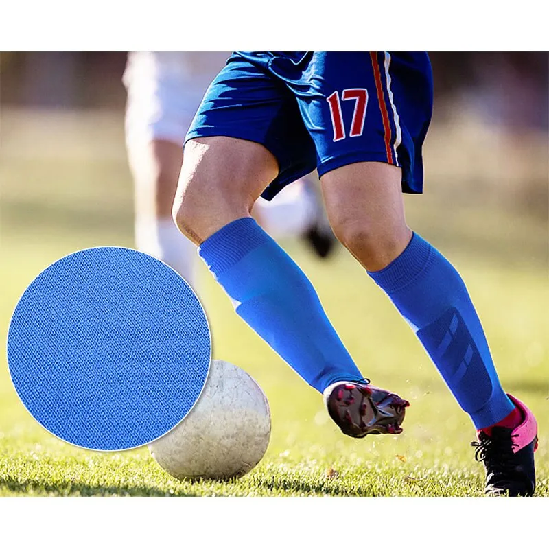 Men Grip Soccer Socks and Knee Pads Calf Sleeves Adult Youth Non Slip Leg Shin Guards for Basketball Football Sports