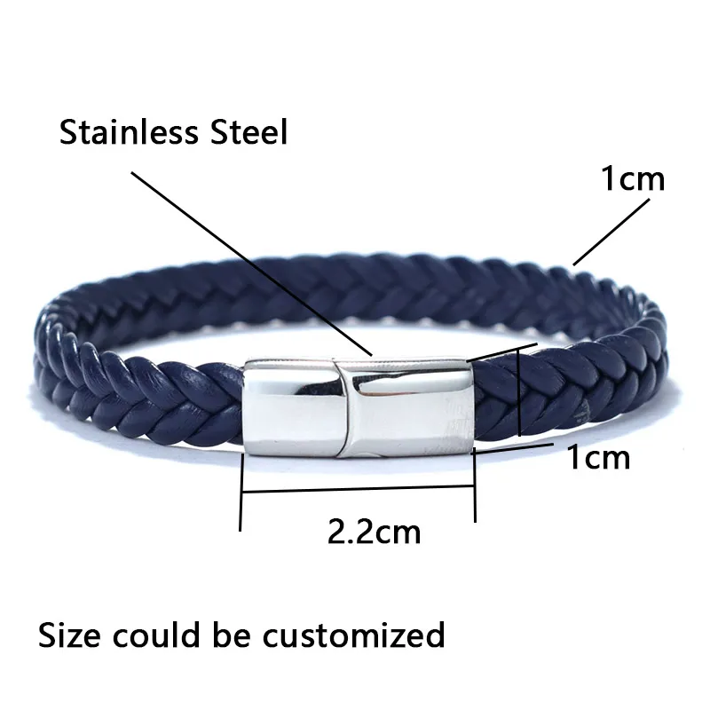 Men Leather Bracelet Unfading Stainless Steel Braclet Surf Cable Braslet Men Leather Bracelet Unfading Stainless Steel Braclet Surf Cable Braslet