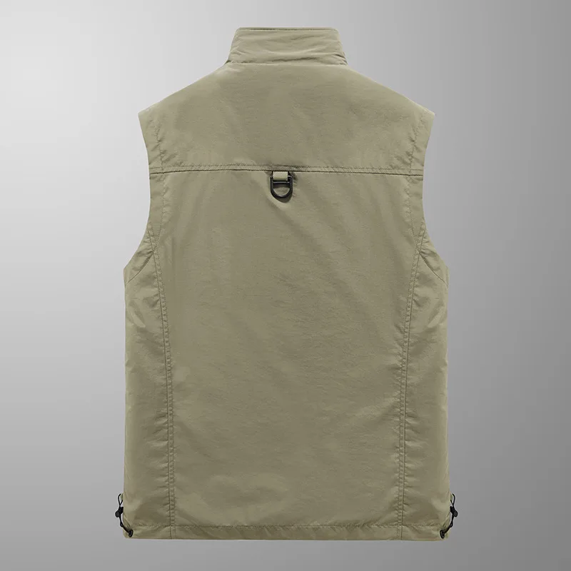 Men Outdoor Vest Multi-Pocket Solid Color Fishing Director Reporter Work Waistcoat Photography Casual Vest Jacket Men Outdoor Vest Multi-Pocket Solid Color Fishing Director Reporter Work Waistcoat Photography Casual Vest Jacket