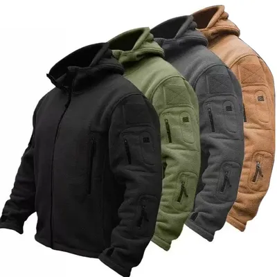 Men Polar Fleece Tactical Winter Autumn Hiking Fishing Camping Trekking Thermal Jackets Outdoor Sports Hood Caro Coat Men Polar Fleece Tactical Winter Autumn Hiking Fishing Camping Trekking Thermal Jackets Outdoor Sports Hood Caro Coat